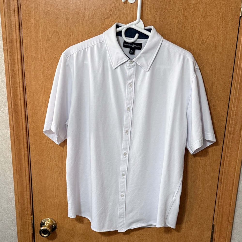 Beverly Hills Polo Club Men’s XL White Short Sleeved Dress Shirt